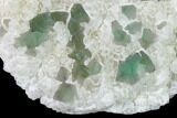Green, Octahedral Fluorite Crystals on Quartz - China #147070-2